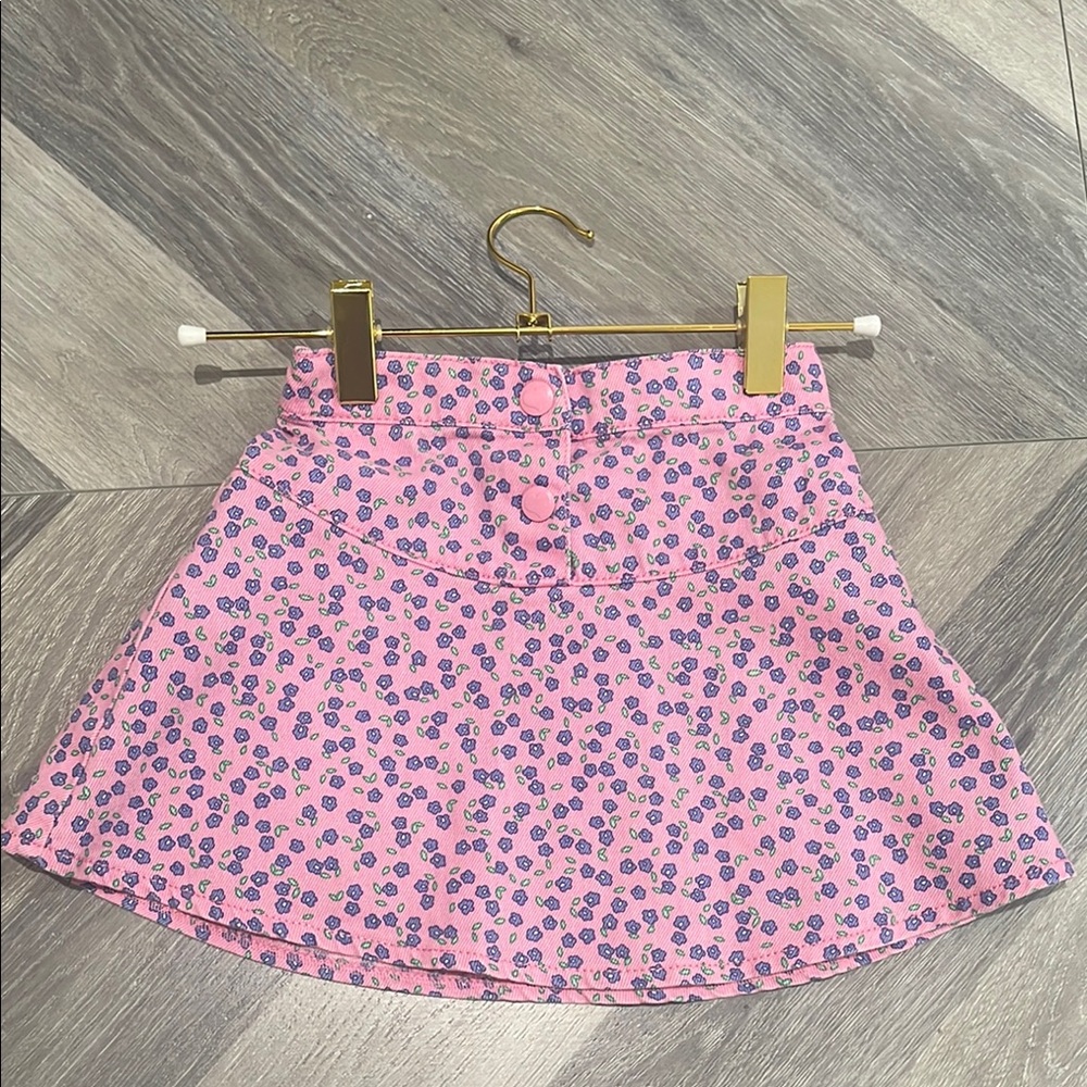 Pink Floral denim girls Skirt NEW!